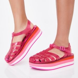 MELISSA POSSESSION PLATFORM JELLY SANDALS PINK